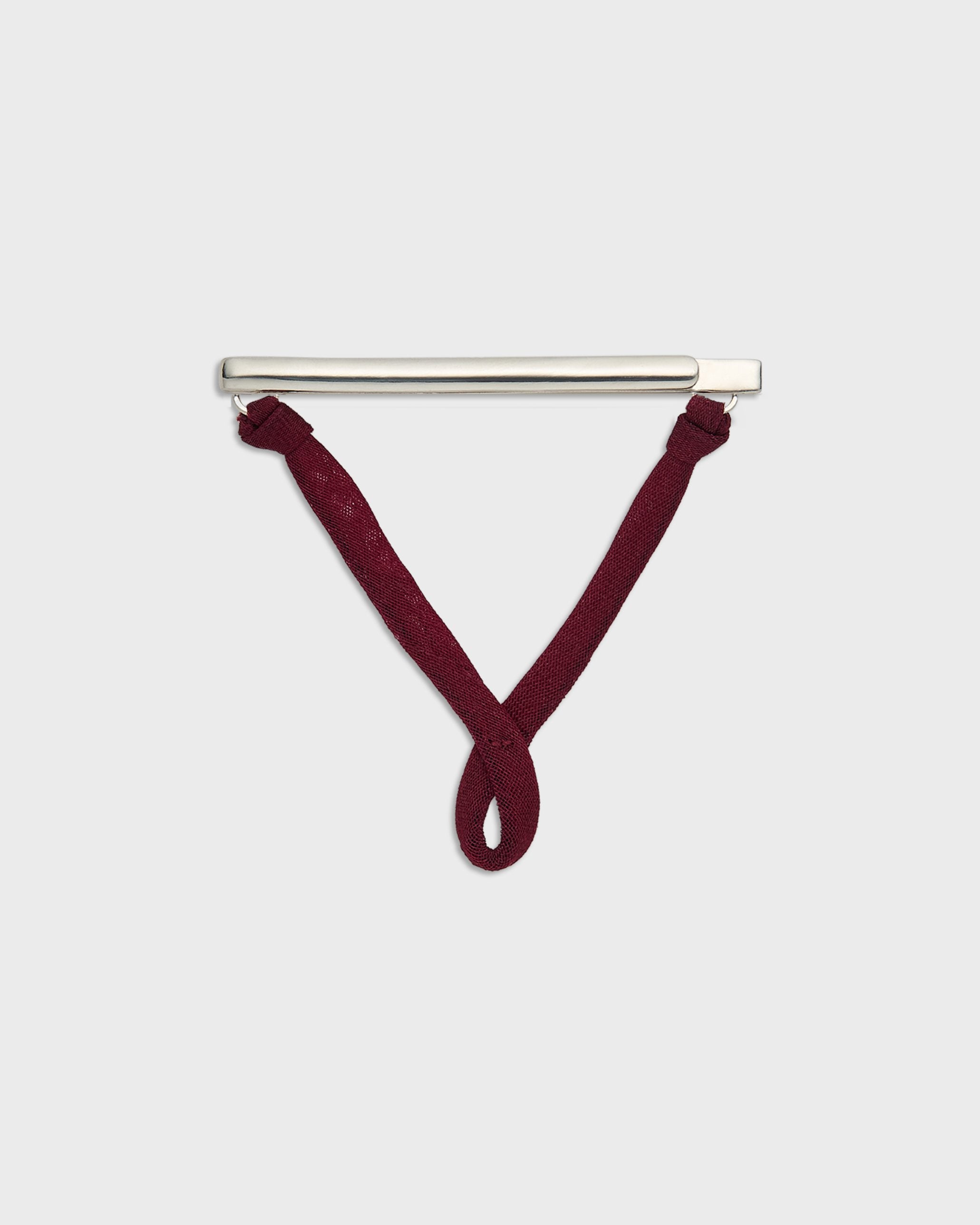 Attachment in silk and sterling silver, Burgundy