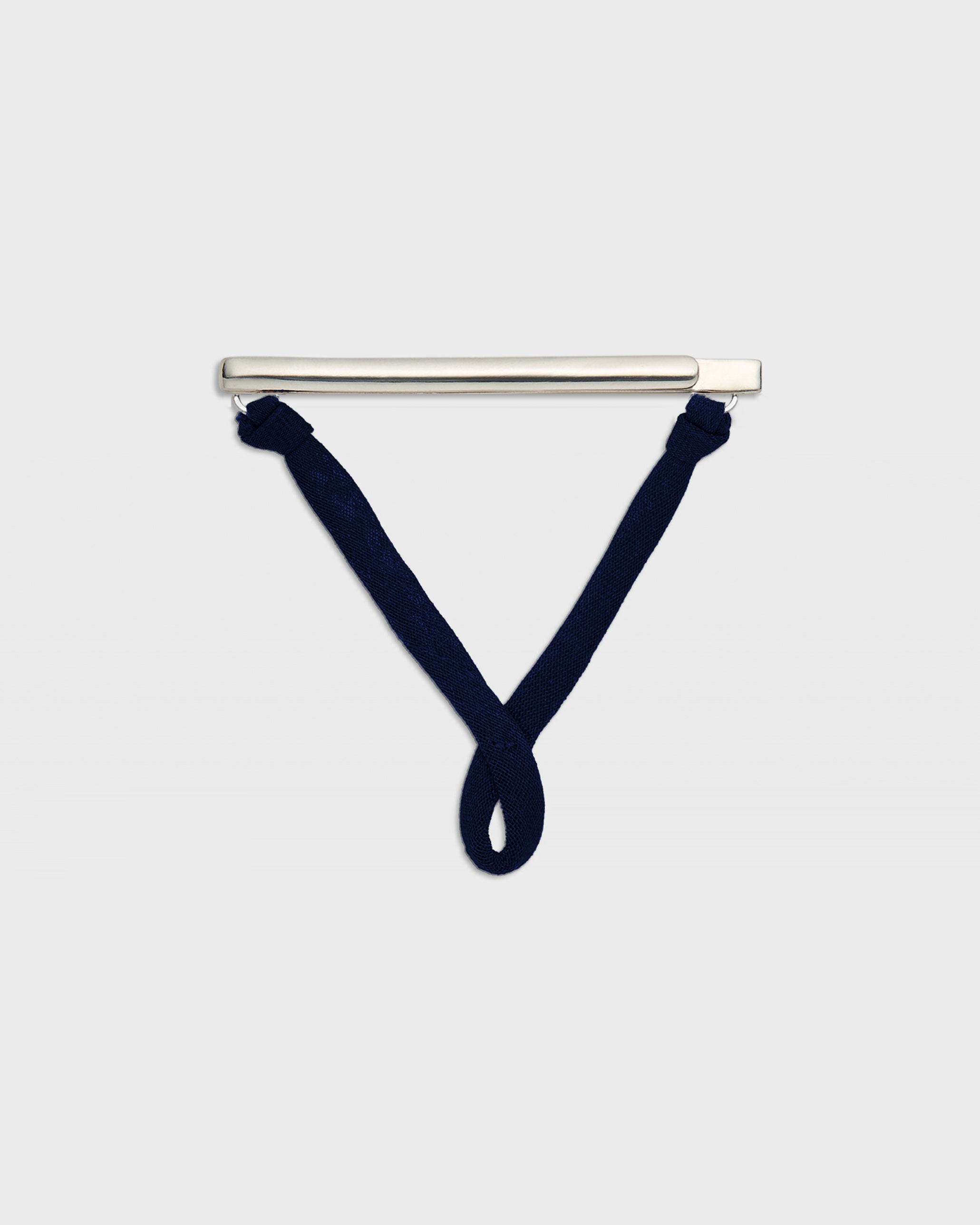 Attachment in silk and sterling silver, Navy