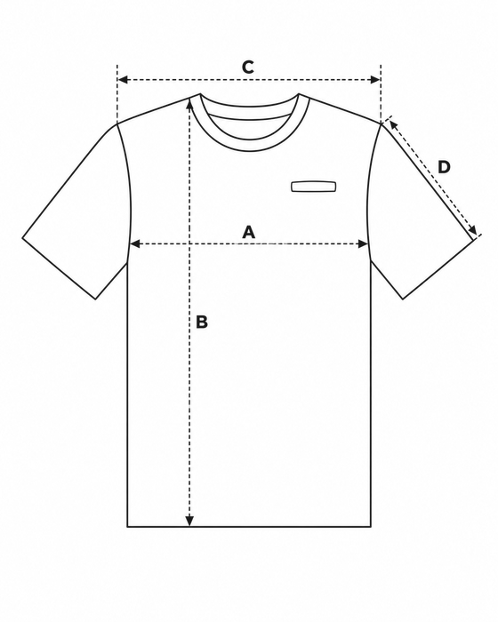T-shirt measurement diagram
